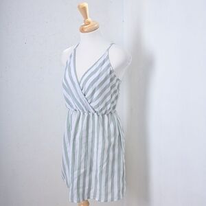 Shein | flowy green & white striped womans tank top